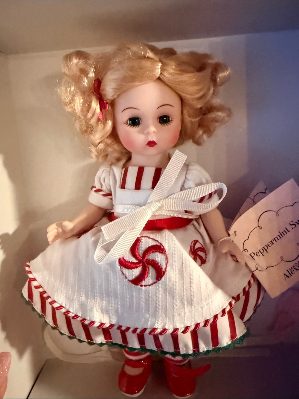 Madame Alexander Doll in White and Red Striped Outfit